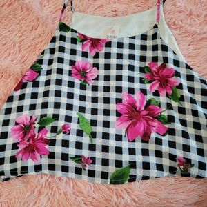 Pink flower tank top